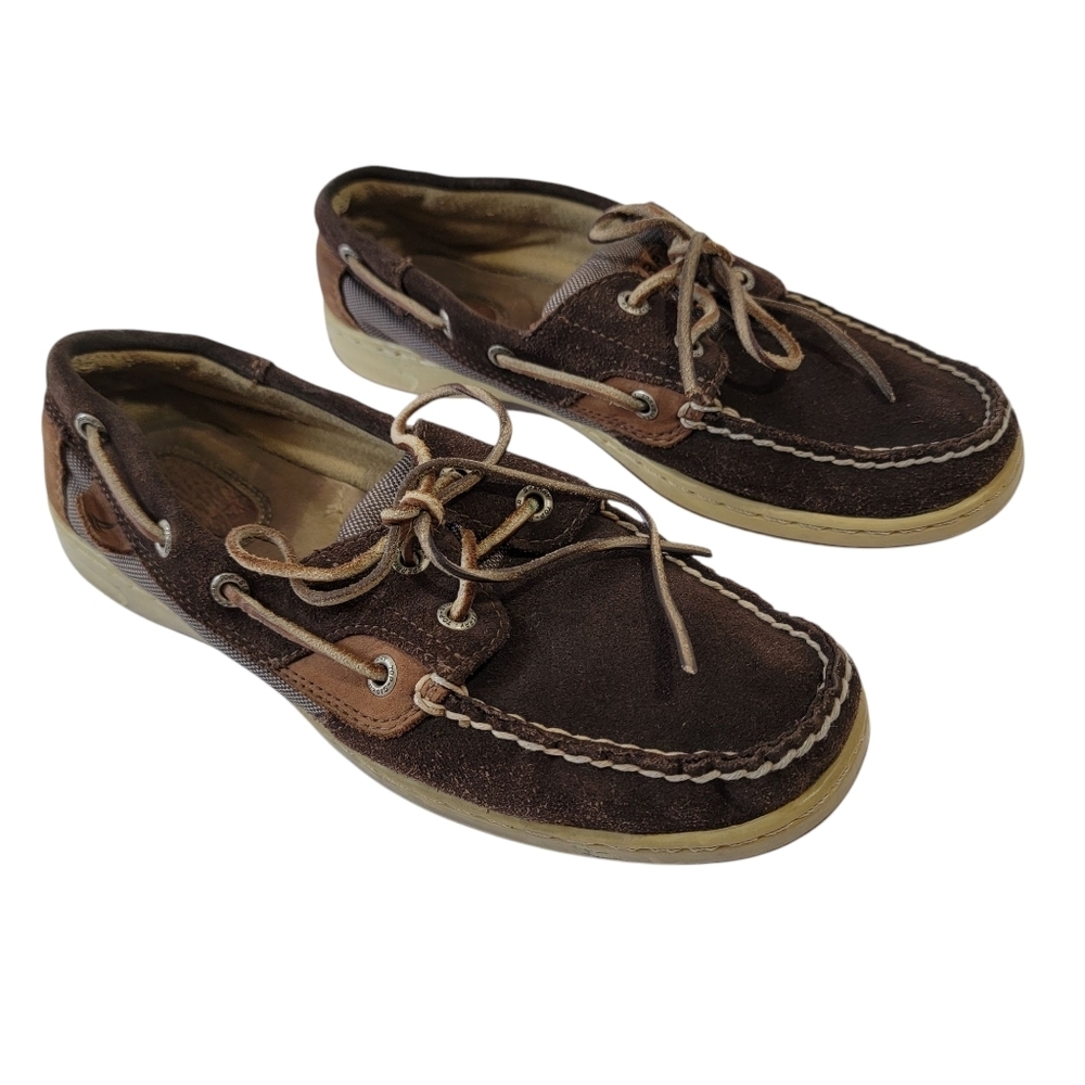 Spery Top Sider Womens Boat Shoes Sz 8M Brown Leather Lace-Up Comfort Casual